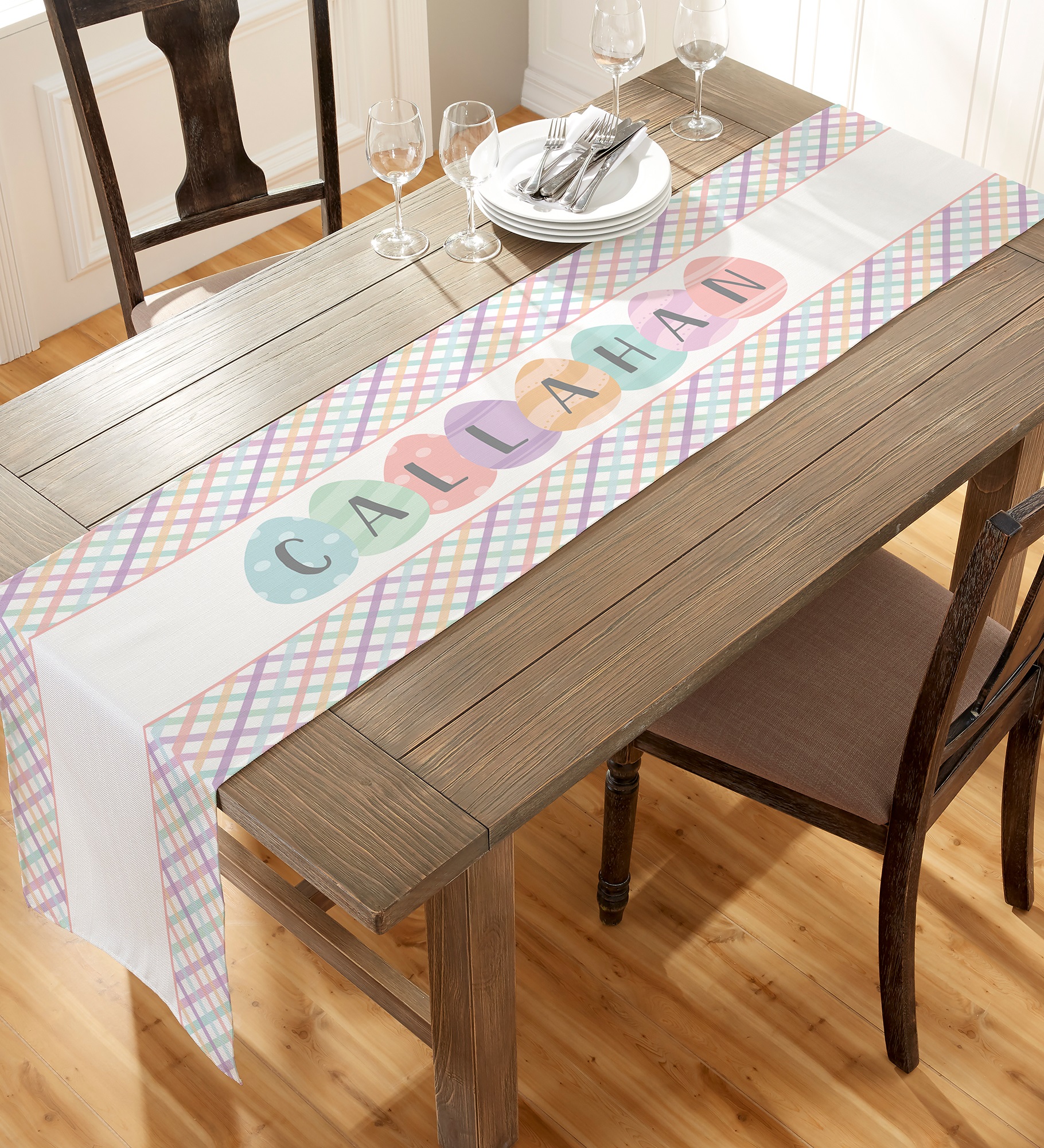 Easter Eggs Personalized Table Runner